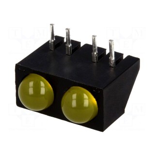 LED | horizontal,in housing | yellow | 4.8mm | No.of diodes: 2 | 20mA