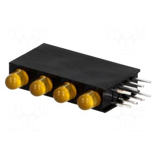 LED | in housing | amber | 3mm | No.of diodes: 4 | 20mA | 80° | 1.6÷2.6V