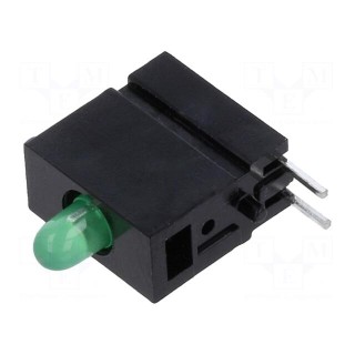 LED | in housing | green | 2.8mm | No.of diodes: 1 | 2mA | 60° | 1÷5mcd
