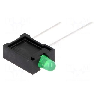 LED | in housing | green | 3mm | -25÷85°C | IP40 | Kind: prominent