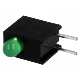 LED | in housing | green | 3mm | No.of diodes: 1 | 20mA | 40° | 2.2÷2.5V