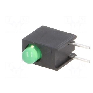 LED | in housing | green | 3mm | No.of diodes: 1 | 20mA | 40° | 2.2÷2.5V