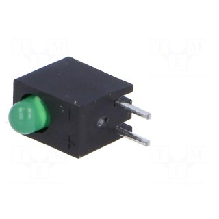 LED | in housing | green | 3mm | No.of diodes: 1 | 20mA | 60° | 2.2÷2.5V