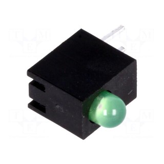LED | in housing | green | 3mm | No.of diodes: 1 | 20mA | 80° | 1.6÷2.6V