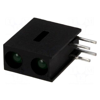 LED | in housing | green | 3mm | No.of diodes: 2 | 20mA | 40° | 2.2÷2.5V