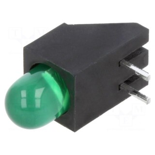 LED | in housing | green | 4.85mm | No.of diodes: 1 | 20mA | 60° | 2.2÷2.6V