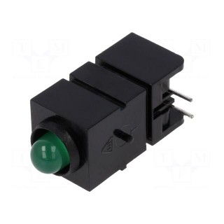 LED | in housing | green | 5mm | No.of diodes: 1 | 20mA | 60° | 15÷30mcd