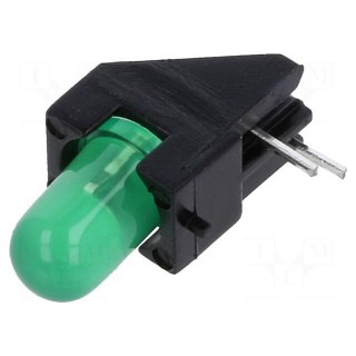 LED | in housing | green | 5mm | No.of diodes: 1 | 20mA | 60° | 15÷30mcd