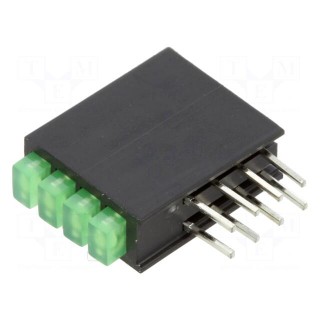 LED | in housing | green | No.of diodes: 4 | 2mA | Lens: diffused | 100°