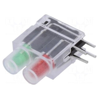 LED | in housing | green/red | 3.9mm | No.of diodes: 2 | 20mA | 40°