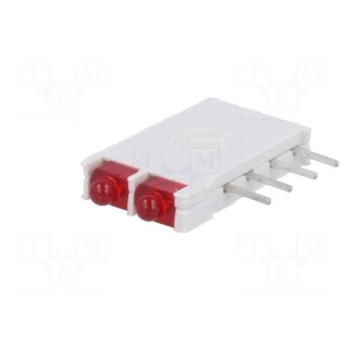 LED | in housing | red | 1.8mm | No.of diodes: 2 | 10mA | 38° | 2V | 13mcd