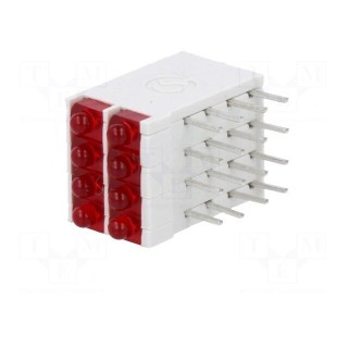 LED | in housing | red | 1.8mm | No.of diodes: 8 | 10mA | 38° | 2V | 13mcd