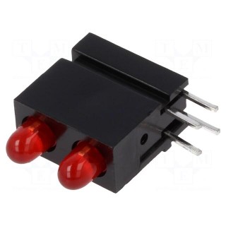 LED | in housing | red | 2.8mm | No.of diodes: 2 | 20mA | 60° | 15÷30mcd