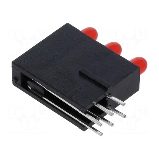 LED | in housing | red | 2.8mm | No.of diodes: 3 | 20mA | 60° | 1.2÷4mcd