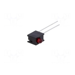 LED | in housing | red | 3mm | No.of diodes: 1 | 10mA | Lens: diffused,red