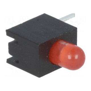 LED | in housing | red | 3mm | No.of diodes: 1 | 20mA | Lens: diffused | 30°