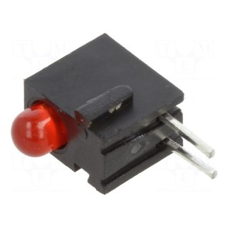 LED | in housing | red | 3mm | No.of diodes: 1 | 20mA | Lens: diffused | 45°
