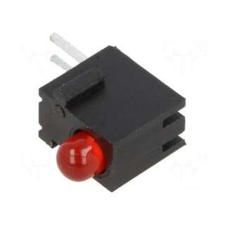 LED | in housing | red | 3mm | No.of diodes: 1 | 20mA | Lens: diffused | 45°