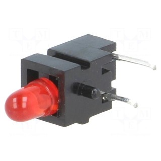 LED | in housing | red | 3mm | No.of diodes: 1 | 20mA | Lens: diffused,red