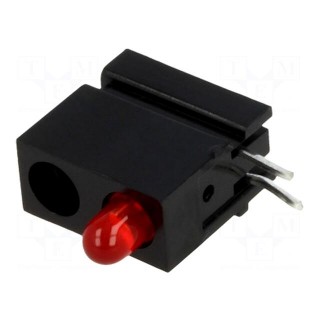 LED | in housing | red | 3mm | No.of diodes: 1 | 20mA | Lens: diffused,red