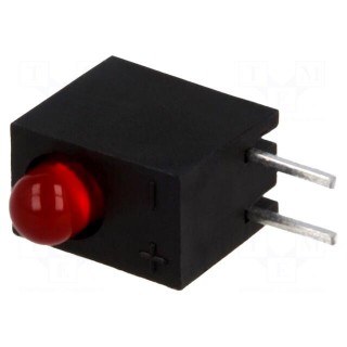 LED | in housing | red | 3mm | No.of diodes: 1 | 20mA | Lens: red,diffused