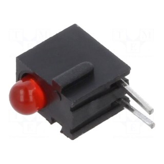 LED | in housing | red | 3mm | No.of diodes: 1 | 2mA | Lens: diffused | 45°