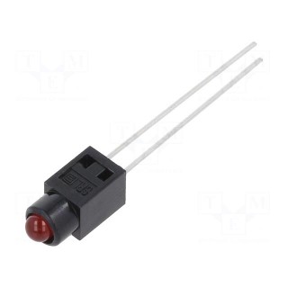 LED | in housing | red | 3mm | No.of diodes: 1 | 30mA | Lens: red | 60° | 3V
