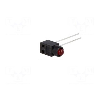 LED | in housing | red | 3mm | -25÷85°C | IP40 | Kind: prominent