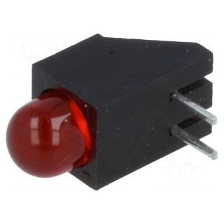 LED | in housing | red | 5mm | No.of diodes: 1 | 20mA | Lens: red,diffused