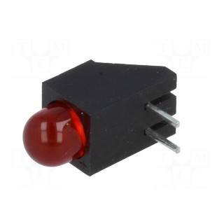 LED | in housing | red | 5mm | No.of diodes: 1 | 20mA | Lens: diffused,red
