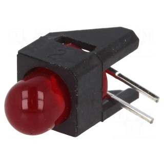 LED | in housing | red | 5mm | No.of diodes: 1 | 2mA | Lens: diffused,red