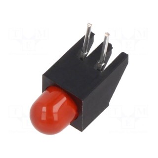 LED | in housing | red | 5mm | No.of diodes: 1 | 30mA | Lens: diffused | 60°