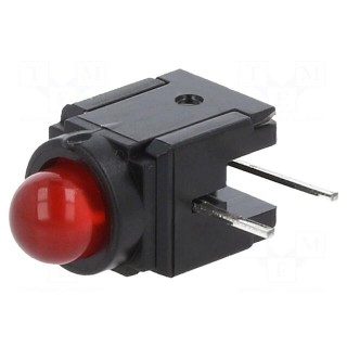 LED | in housing | red | 5mm | No.of diodes: 1 | 30mA | Lens: red | 60° | 3V