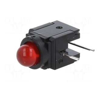 LED | in housing | red | 5mm | No.of diodes: 1 | 30mA | Lens: red | 60° | 3V