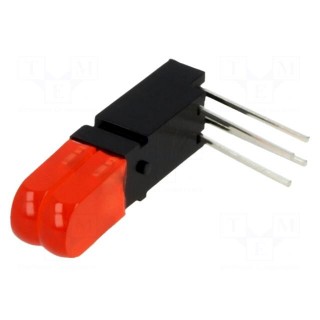 LED | in housing | red | No.of diodes: 2 | 20mA | Lens: diffused,red | 50°