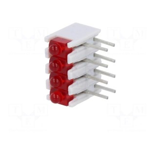 LED | in housing | red | No.of diodes: 4 | 20mA | Lens: diffused,red | 38°