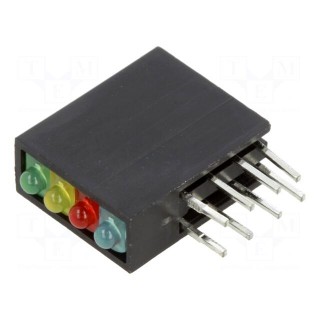 LED | in housing | red,blue,green,yellow | 1.8mm | No.of diodes: 4