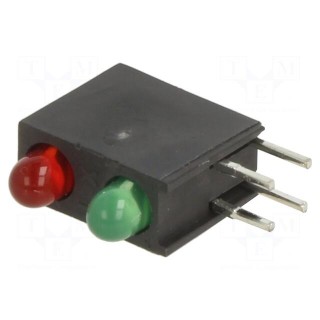 LED | in housing | red,green | 2.9mm | No.of diodes: 2 | 10mA | 50°