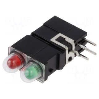 LED | in housing | red/green | 3.9mm | No.of diodes: 2 | 2mA | 60°