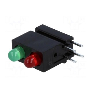 LED | in housing | red,green | 3mm | No.of diodes: 2 | 20mA