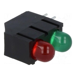 LED | in housing | red/green | 5mm | No.of diodes: 1 | 10mA | 60°