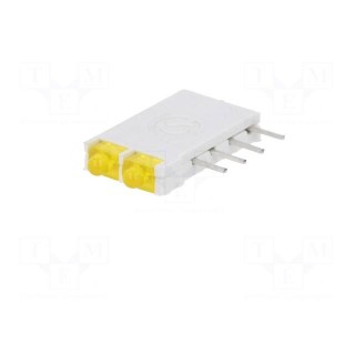 LED | in housing | yellow | 1.8mm | No.of diodes: 2 | 10mA | 38° | 2.1V