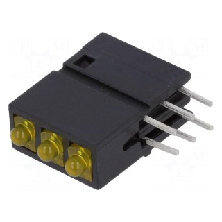 LED | in housing | yellow | 1.8mm | No.of diodes: 3 | 38°