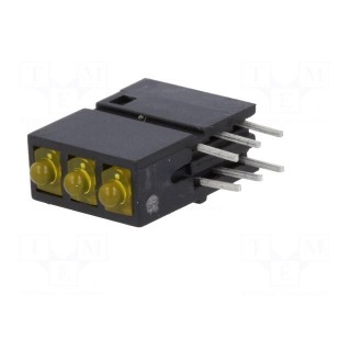 LED | in housing | yellow | 1.8mm | No.of diodes: 3 | 38°