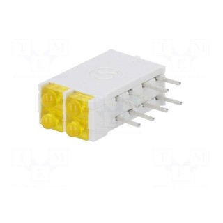 LED | in housing | yellow | 1.8mm | No.of diodes: 4 | 10mA | 38° | 2.1V