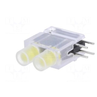 LED | in housing | yellow | 3.9mm | No.of diodes: 2 | 20mA | 40° | 2.1V