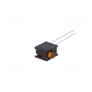 LED | in housing | yellow | 3mm | No.of diodes: 1 | 10mA | 60° | 1.5÷2.4V