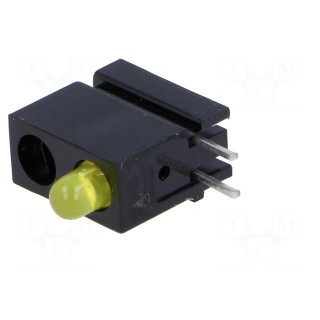 LED | in housing | yellow | 3mm | No.of diodes: 1 | 20mA | 60° | 1.2÷4mcd