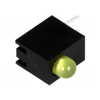 LED | in housing | yellow | 3mm | No.of diodes: 1 | 20mA | 80° | 1.6÷2.6V