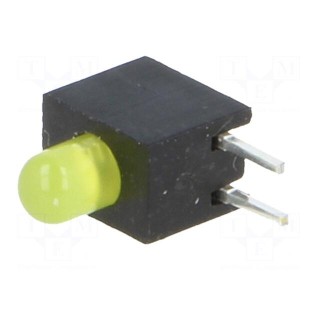 LED | in housing | yellow | 3mm | No.of diodes: 1 | 20mA | Lens: diffused
